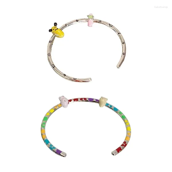 Pulseira elegante dos desenhos animados animal pulseiras na moda acessório charme grânulos de esmalte para mulheres