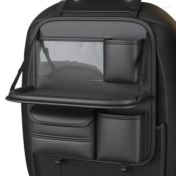 Автомобильный органайзер для хранения на спинке сиденья со складным столиком-сумкой для мобильных телефонов, планшетов, журналов, воды