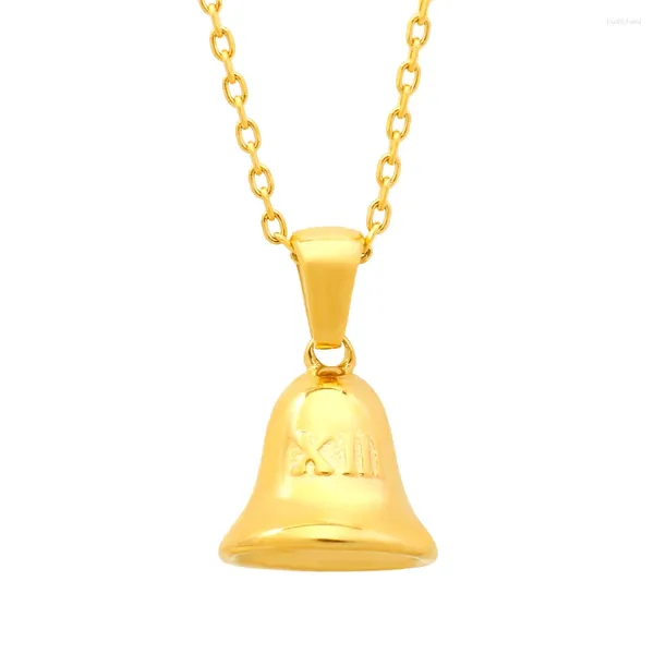 Colares Pingente Jinhui Ity XIII Bell Colar de Aço Inoxidável Metal Relógio À Prova D 'Água Charme para Mulheres Cadeia Gargantilha Na Moda Jóias