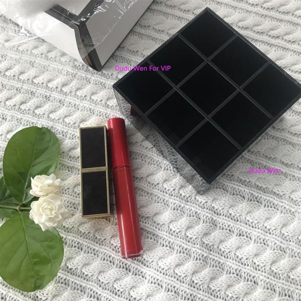 10X10X5CM moda 9 griglie CCCC porta rossetti portaoggetti in acrilico Pennello per trucco Custodia portaoggetti rouge Organizer confezione regalo collezione VIP216n