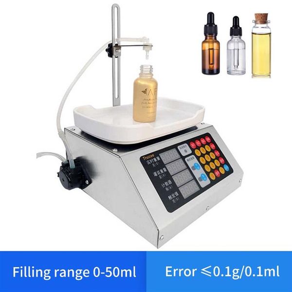 Máquina de enchimento líquida automática pequena do CNC 0-50ml 110V-220VBeverage Leite Perfume Sub-carregamento que pesa máquinas de enchimento2840