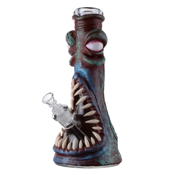 Bong in vetro stile Halloween Narghilè Becher spesso 7 mm Bong Octopus Tubi per acqua Tubo dritto Olio Dab Rigs Giunto da 18 mm con diffusa 12 LL