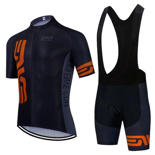 Ciclismo novo 2021 laranja preto camisa 20d bicicleta shorts conjunto ropa ciclismo masculino verão secagem rápida ciclismo maillot calças wear298j