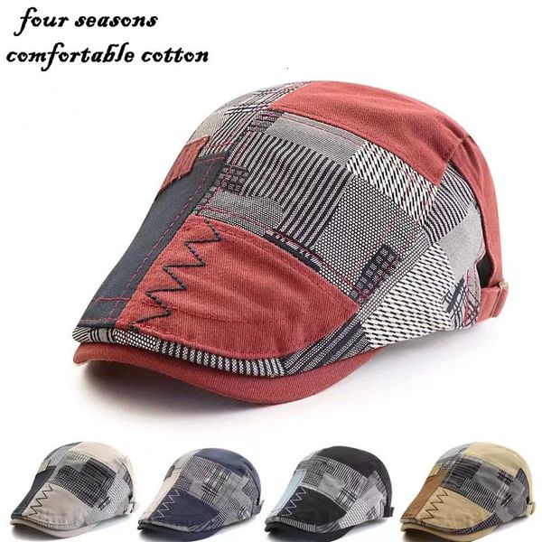 Ball Caps Erkek Beyzbol Kapağı Bahar Sunmmer Kadınlar Orijinal Patchwork Ekose balıkçılık sürüş Sboy şapka erkek sanatçı ressam Casquette 231204