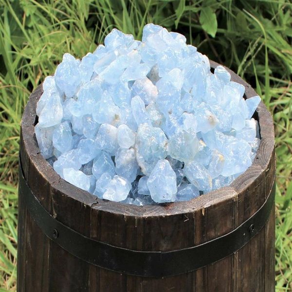 100g Naturale cielo blu celestite cristallo di quarzo roccia grezza gemme pietra cristallo grezzo pietre energetiche curative Whole234q