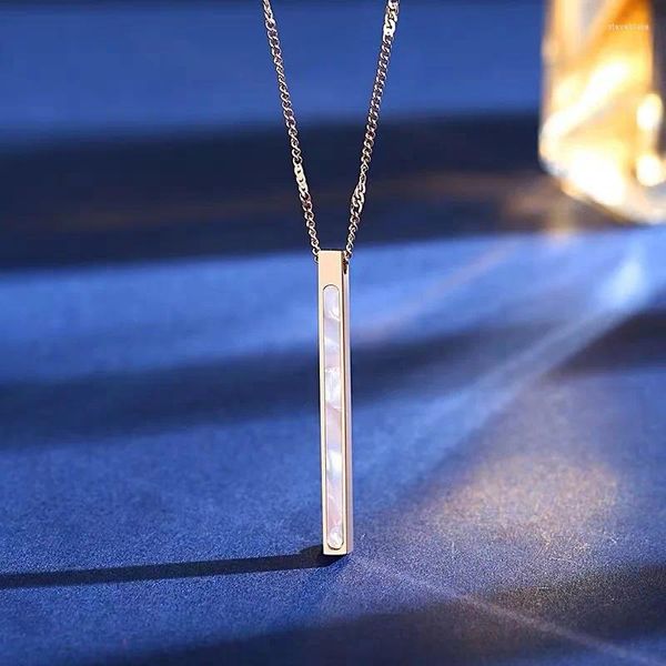 Ожерелья с подвесками, женское ожерелье с покрытием из розового золота, прямоугольная ракушка, модные украшения, подарок на праздник для пары