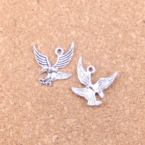 150 pezzi argento antico placcato bronzo aquila falco charms ciondolo collana fai da te braccialetto braccialetto risultati 20 20mm331Q