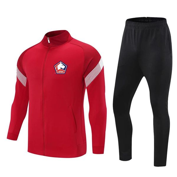 Lille Osc Kids Jersey Ceket Çocuk Trailsuit Futbol Setleri Kış Palto Yetişkin Eğitim Giyim Takım Futbol Gömlek Kazak Logosu Custom2242
