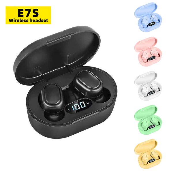 E7S TWS Беспроводные Bluetooth-наушники Музыкальные стереонаушники со светодиодным дисплеем V5.0 Гарнитуры с микрофоном для смартфонов