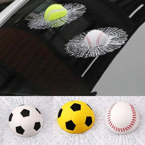 Altri accessori interni 1 pz Adesivi per auto 3D Baseball Calcio Palla da tennis Colpi Carrozzeria Auto Vetrofanie Auto fai da te Styling Auto Decorazione 18 cm x 18 cm L231153