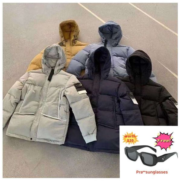 Ceketler Man Stones Island Ceket Parkas Palts Puffer Bombacı Kış Palto Kapşonlu Çıkarlar Rüzgar Derbakları Asya Boyut M-2XL CHS