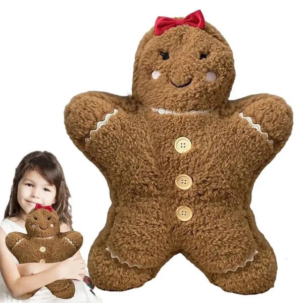 Cushion/Decorative Pillow Cute Gingerbread Man Plush Toy Baby Appease Doll Biscuits Man Pillow Cushion Reindeer Home Decor Toy for Children Christmas Gift 231204