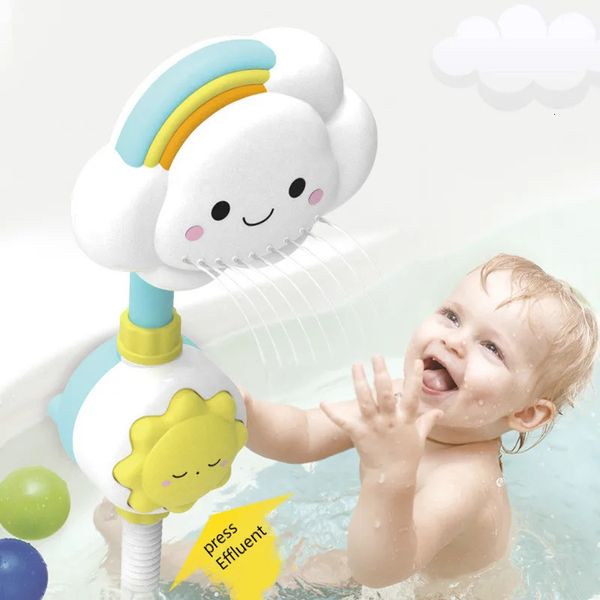 Brinquedos de banho brinquedos de banho para crianças bebê jogo de água nuvens modelo torneira chuveiro spray de água brinquedo para crianças esguichando sprinkler banheiro brinquedo do bebê 231204