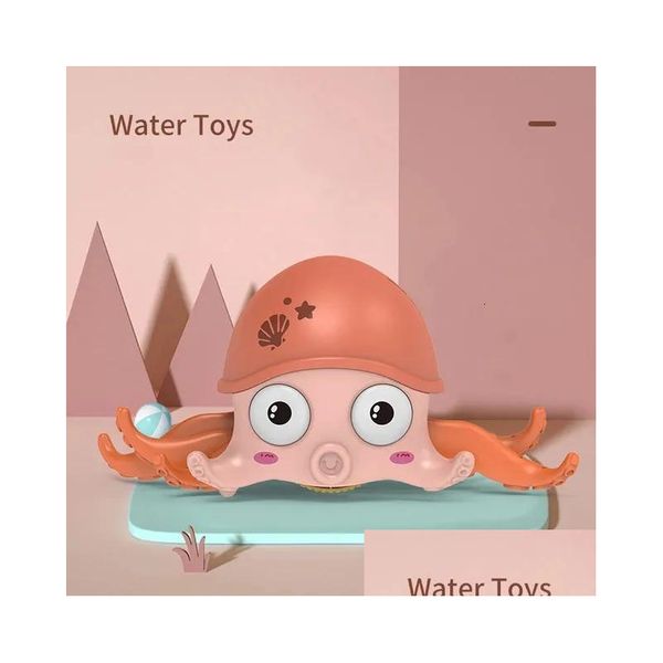 Brinquedos de banho polvo brinquedo bebê criança pling linha clockwork desenhos animados adere andando água-viva terra e água diversão piscina gota entrega crianças esteira ot4bu