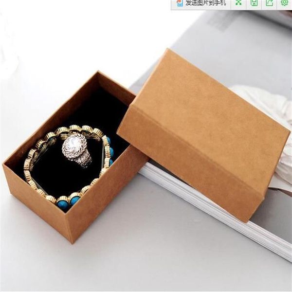 Collana Portagioie Amanti Custodia per anelli Confezione regalo Scatola di carta Kraft Scatola portagioielli 8 5 6 5 3cm275N
