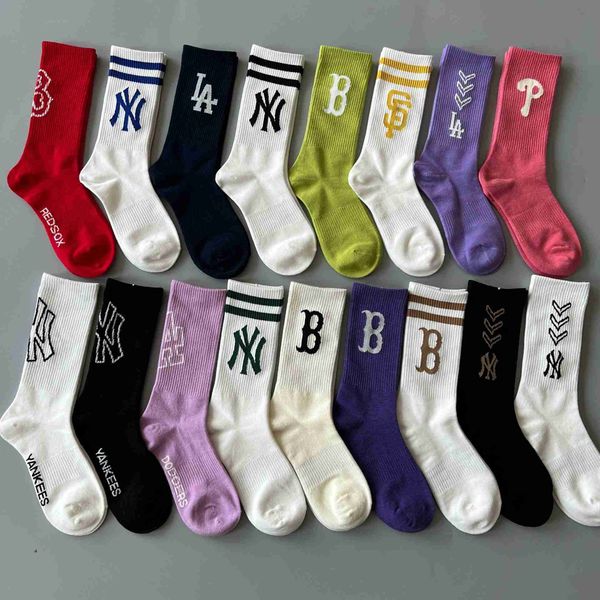 Erkek Çorap Çorap Dört Sezon Kore Çin-Şık Mektup Spor Buzağı MLB Kadın Çorapları ZS9R