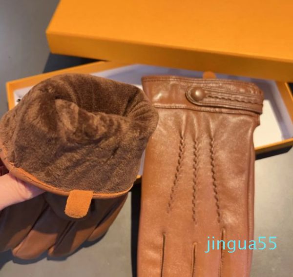 Luvas masculinas designer cabo preto luva inverno quente pelúcia gants clássicos guanto moda handschuh