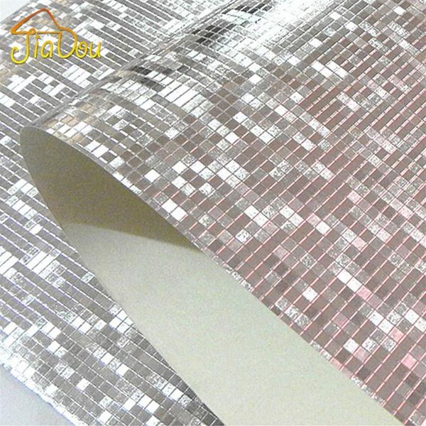 Carta da parati a mosaico con glitter interi Carta da parati a muro Carta da parati in lamina d'oro Rivestimento murale per soffitto in argento Papel De Parede243P