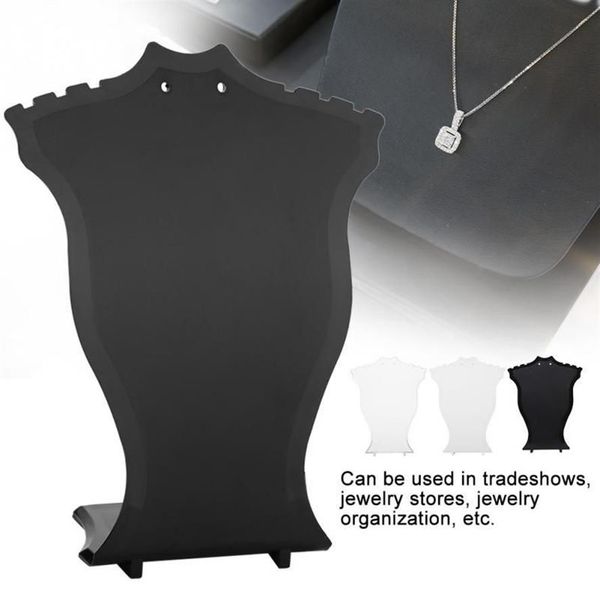 Schmuck Display Ständer Anhänger Halskette Kette Halter Ohrring Büste Display Stand Vitrine Rack Schwarz Weiß Transparent308H