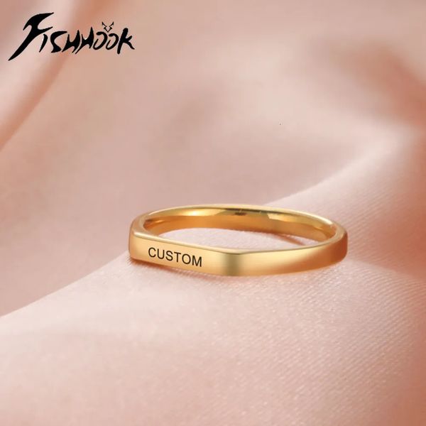 Fedi nuziali Amo Incidere il nome Dito Anello personalizzato personalizzato Regalo per donna Uomo Fidanzamento Sposare gioielli in acciaio inossidabile 231205