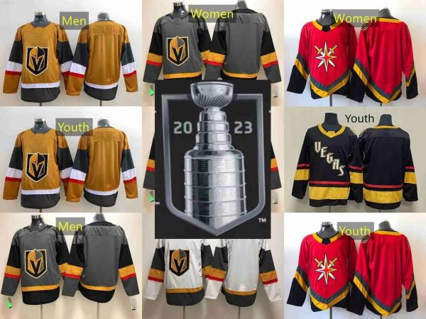 Unisex anpassbare Vegas Golden Knights Hockey -Trikots - Schnell trocken atmungsaktive Baumwolle Vollhülse für Partys Training