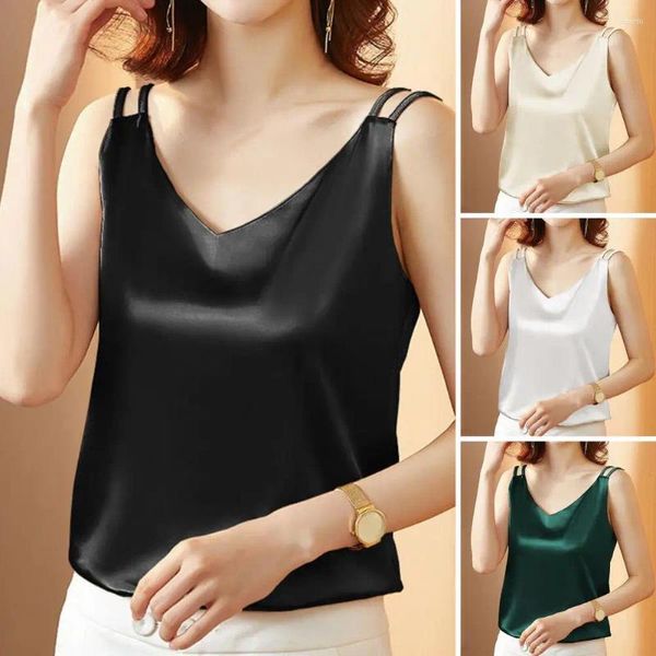 Camisoles Tanks Bottoming Top Polyester Nude Farbe Damen Sommer Tops V-Ausschnitt Streetwear Outdoor Supply