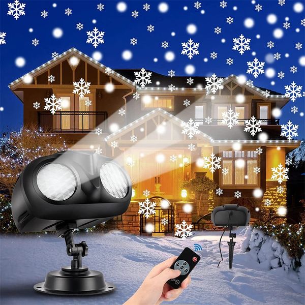 Altri articoli per feste per eventi Proiettore di fiocchi di neve di Natale Lampada di proiezione laser per nevicate all'aperto 2IN1 per anni Festa di nozze Giardino Paesaggio Deco 231204