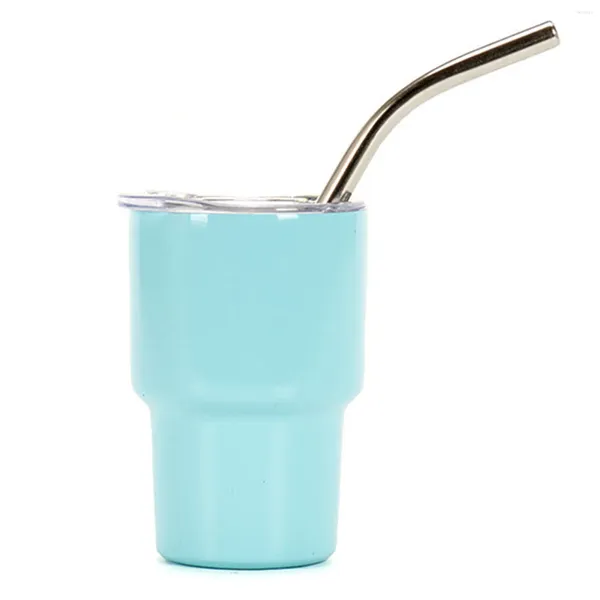 Bicchiere isolato per caffettiere con coperchio, tazza per acqua a doppia parete in acciaio inossidabile con cannuccia per bevande fredde e bevande