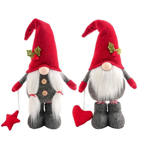 Ornamentos de gnome de natal iluminado, pelúcia, elfo tomte, boneca, bandeja, decoração, dia dos namorados, presente de ação de graças 1205