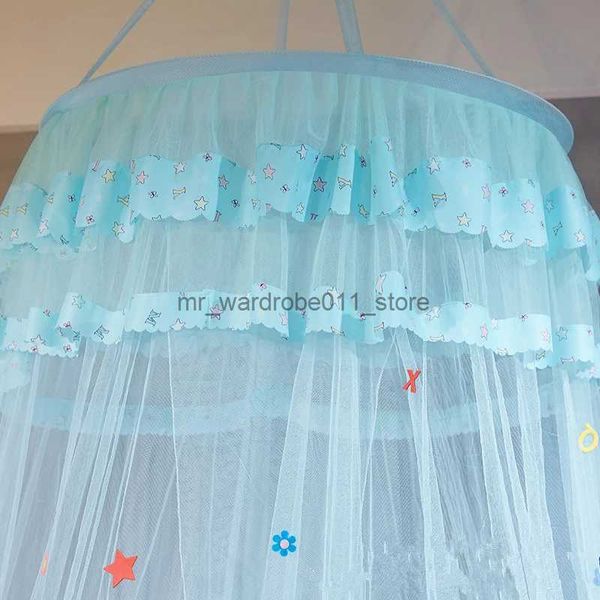 Rede de berço Universal Crianças Elegante Cama de Tule Cúpula Cama Rede Dossel Circular Rosa Redonda Cúpula Cama Mosquito Net para Twin Queen King Q231205