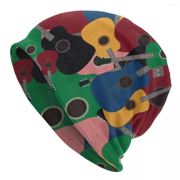 Boinas coloridas guitarra bonés goth unisex ao ar livre crânios gorros chapéu primavera quente cabeça envoltório bonnet tricô chapéus