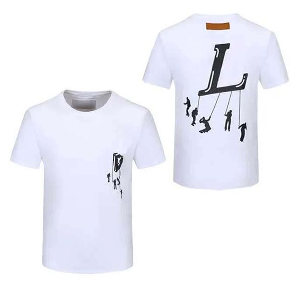 Moda Mens Camiseta 2024 Camisas de Verão Casual Crane Impressão de Alta Qualidade Hip Hop Homens Mulheres Manga Curta Preto Branco Tees Tamanho Asiático