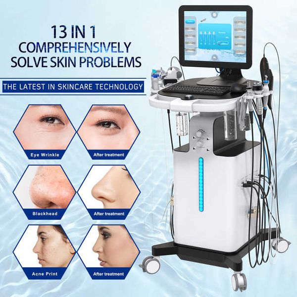 Mais novo analisador de pele Hydrafacy HydroFaci Galvânica Facial Hydradermabrasion Hydra Peel Facial Spa Salon Machine