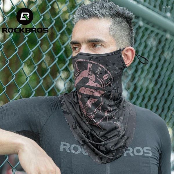 Bandanas ROCKBROS Atacado Máscara Facial Proteção Solar Pesca Caminhadas Treinamento Cachecol Bandana Respirável Moto