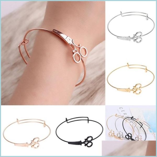 Braccialetti con forbici a forma di bracciale Link lunga catena d'oro per le donne Moda semplice polsino con consegna a goccia Gioielli Dhsbh