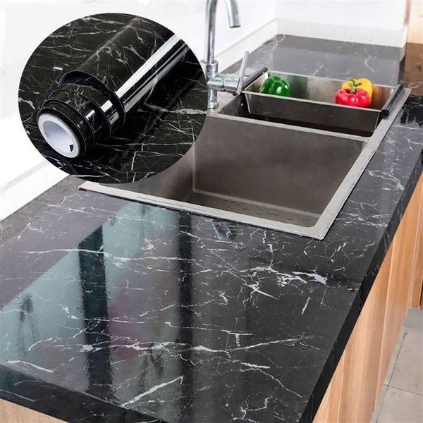 Sfondi Rinnovazione Film Marble Pvc Fai -da -te Adesivi Adesivo impermeabile Adesivi da cucina DECALLE DECORATIVE DI PARTA SPECIALE272O