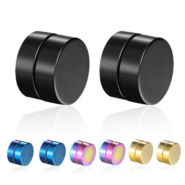 Ohrstecker Hübsche Ohrringe Ohrstecker Punk Fake Herren Schwarz Silber Beautifly Edelstahl Schmuck Magnet Runde Ohrclip Für Männer Drop Lieferung DHA72