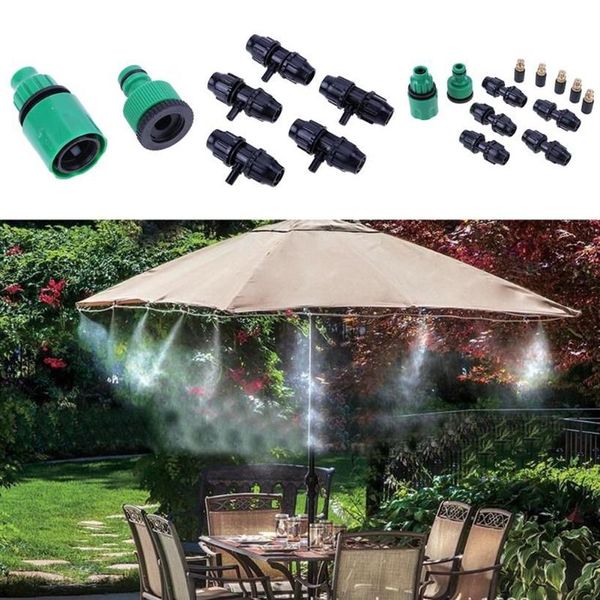 10m 10pcs Sprinkler Giardino esterno Nebulizzazione Sistema di raffreddamento Nebbia Ugello Sprinkler Kit acqua System2373