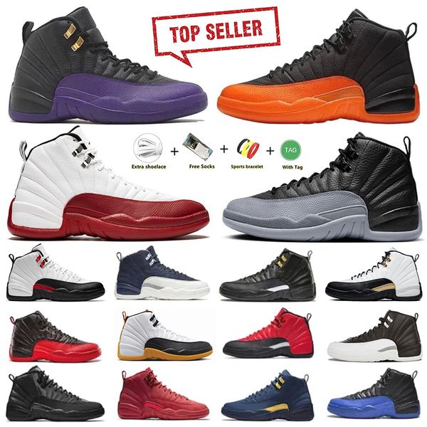 Cherry Twelve Scarpe da basket da uomo Lupo nero Grigio Arancio brillante Playoff Gioco influenzale Campo taxi nero Viola Royalty Stealth University Blu Oro Scarpe da ginnastica sportive