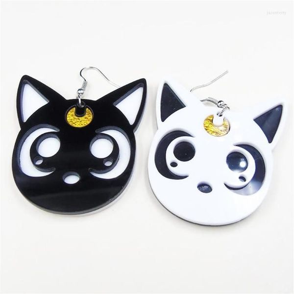 Orecchini pendenti Cartoon Harajuku Anime Moon Black Cat Lovely Cosplay Goccia gioielli in acrilico per le donne Fashion304W