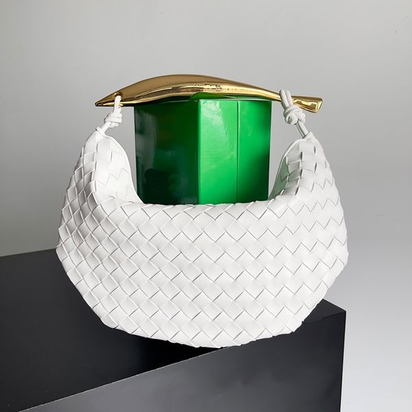 Дизайнерская сумка с верхней ручкой, роскошная сумка-хобо, качество 1:1, клатч из овечьей кожи, вязаная кожаная сумка, сардина, 33 см 716082 с коробкой WB06V