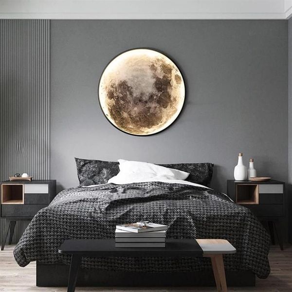 Настенный светильник Moon LED Mural Light Decoration для спальни, гостиной, столовой, прохода, дивана, фона, интерьера, современного искусства, дизайна Style2069
