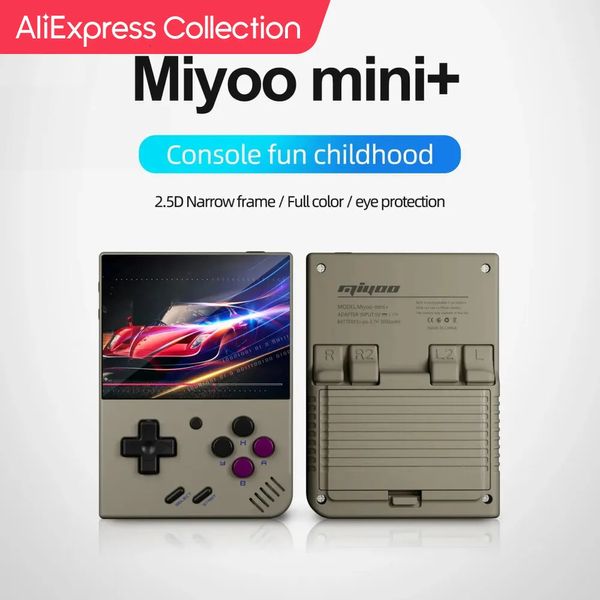 Jogadores de jogos portáteis MIYOO Mini Plus portátil retro console de jogo portátil V2 Mini IPS tela clássico console de videogame sistema Linux presente para crianças 231204