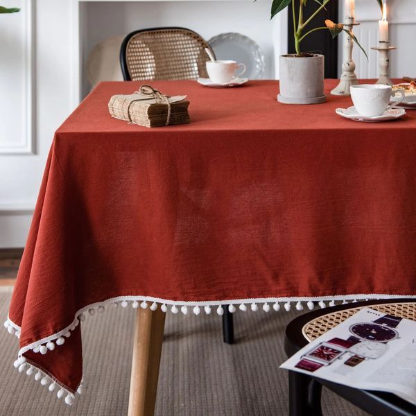 Tovaglia in tessuto di cotone Tovaglia natalizia lavabile per feste di matrimonio, cene, banchetti, decorazioni annuali, tovaglia Luxuriou 231204