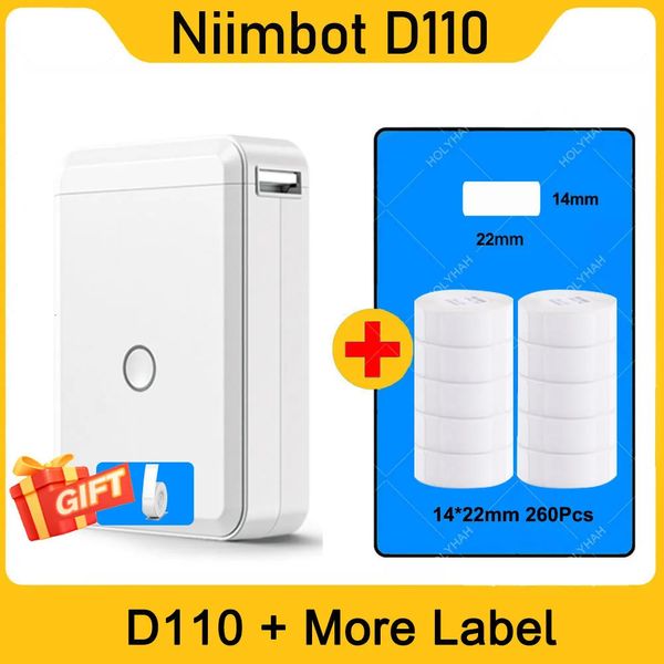 Der tragbare Etikettendrucker NiiMbot D110 von Label Paper mit kabellosem Etikettendruckerband enthält mehrere Vorlagen für Phone Office Home 231205