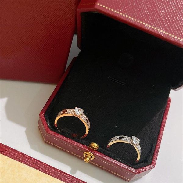 Hoge Kwaliteit Designer Verlovingsringen Voor Vrouwen 925 Sterling Zilveren Band Dimand Ringen Mode-sieraden Heren Bruiloft Ring Wom301r