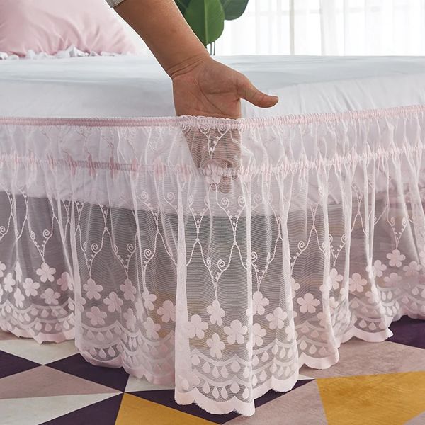 Saia de cama mais vendida com design bonito 18 polegadas gota delicada babados floret saia de cama de renda com cintos elásticos fortes - mulheres/senhoras/meninas amor 231205