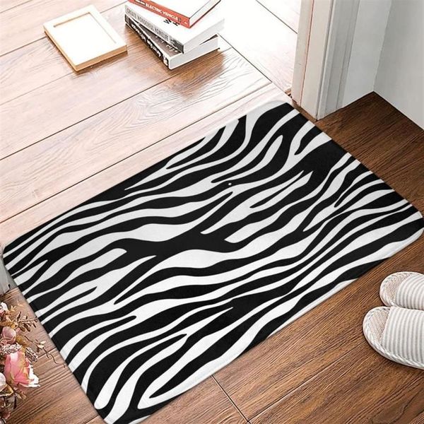 Tapetes zebra pele capacho retângulo macio banheiro cozinha tapete corredor tapete animal decoração área rugs248c