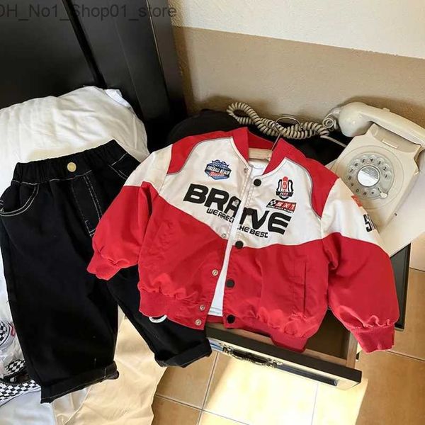 Piumino Cappotto da corsa primaverile Bambini grandi Adolescenti Abbigliamento moda Giacca da baseball Cardigan da 4 a 12 bambini Capispalla Cappotti per adolescenti Ragazze Ragazzi Q231205