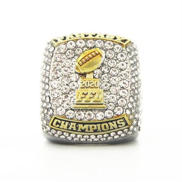 2020 Fantasy Football League Championship Fester Football Fãs Ring Men Women Gift Tamanho 8-13 Escolha o seu tamanho2153